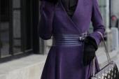 紫色连衣裙可以立即改善品味。